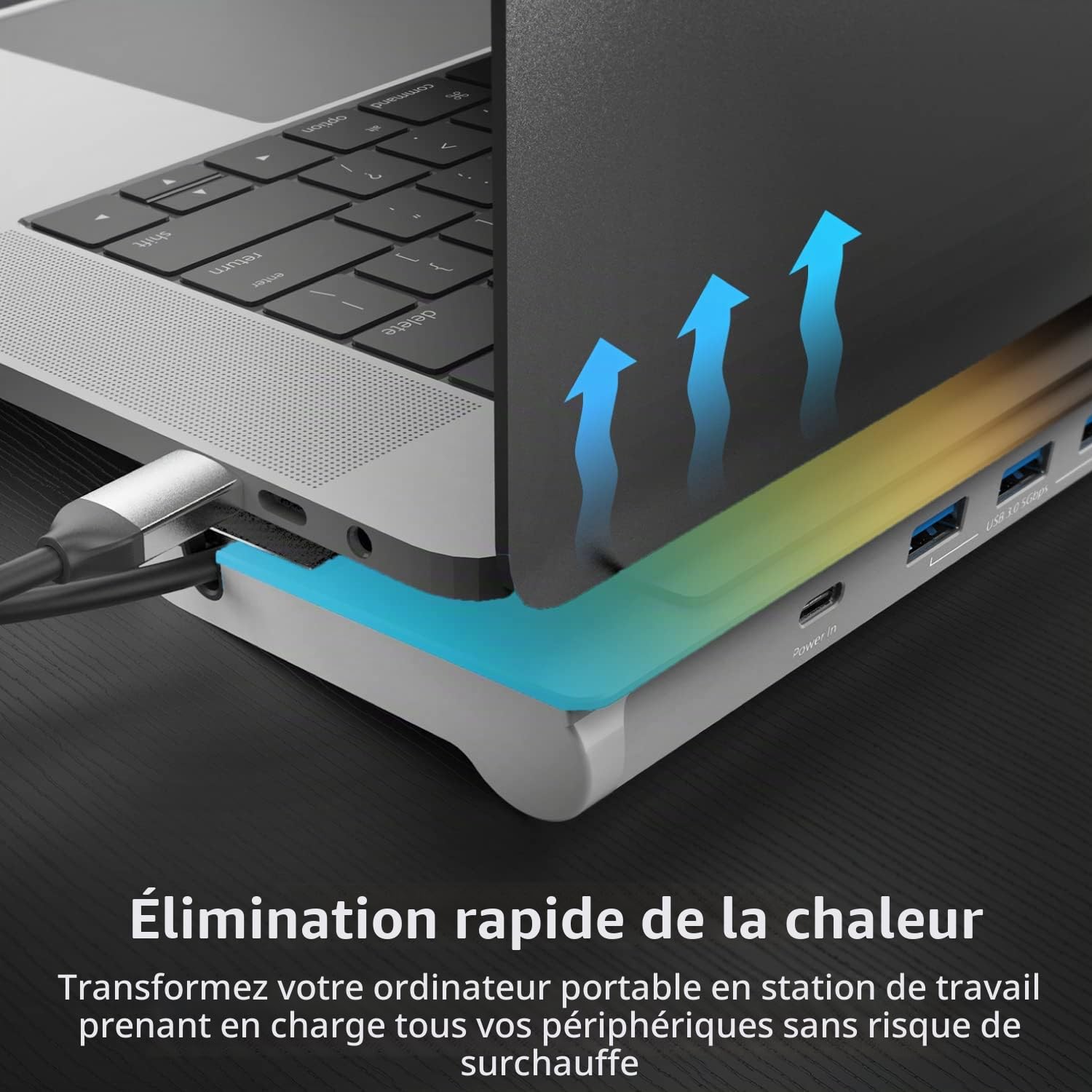 j5create Station d'accueil USB-C 4K HDMI (9-en-1) | 4K HDMI, 3 USB-A 5Gbps, lecteur cartes, PD 100W, Gigabit Ethernet, audio combo, MacBook, PC Windows USB-C (JCD533)