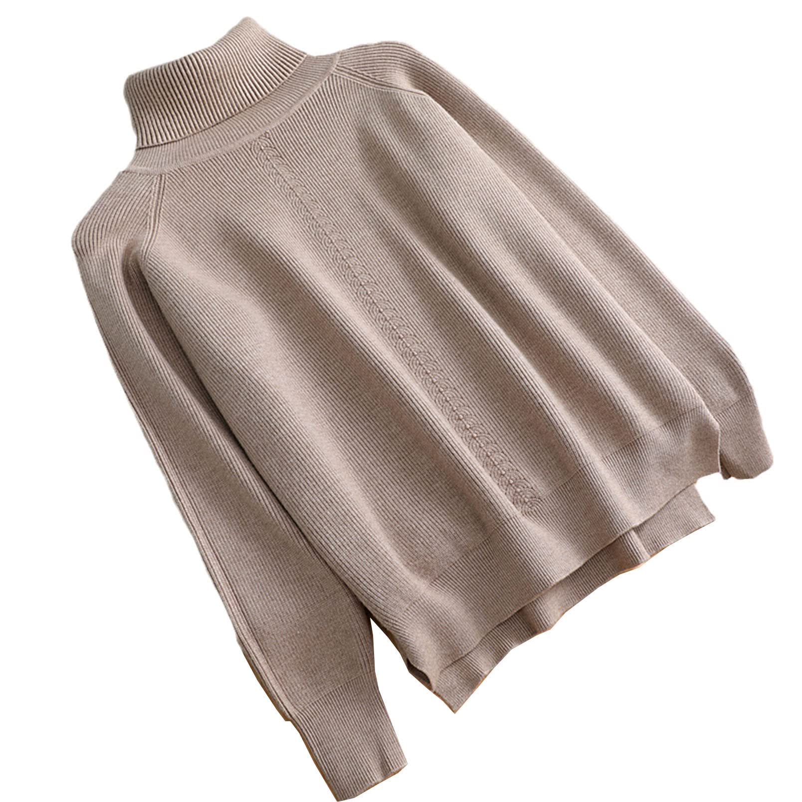 Dolcevita allentato caldo maglioni manica lunga spessa oversize femminile Jumper
