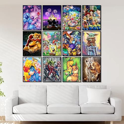 Miniatura 7 de Kits de pintura de diamante 5D de Boswell para adultos - Juego de 12 kits de arte de diamante DIY - Impresionantes pinturas de gemas para decoración