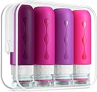 Vista 12 de Gemice Botellas de viaje para artículos de tocador, aprobados por la TSA, recipientes de viaje de 3 onzas, sin BPA, a prueba de fugas, tubos