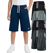 NY Threads 5 Pack Boys Athletic Shorts Quick Dry Lightweight Basketball Shorts for Kids Youth with Pockets and Drawstring