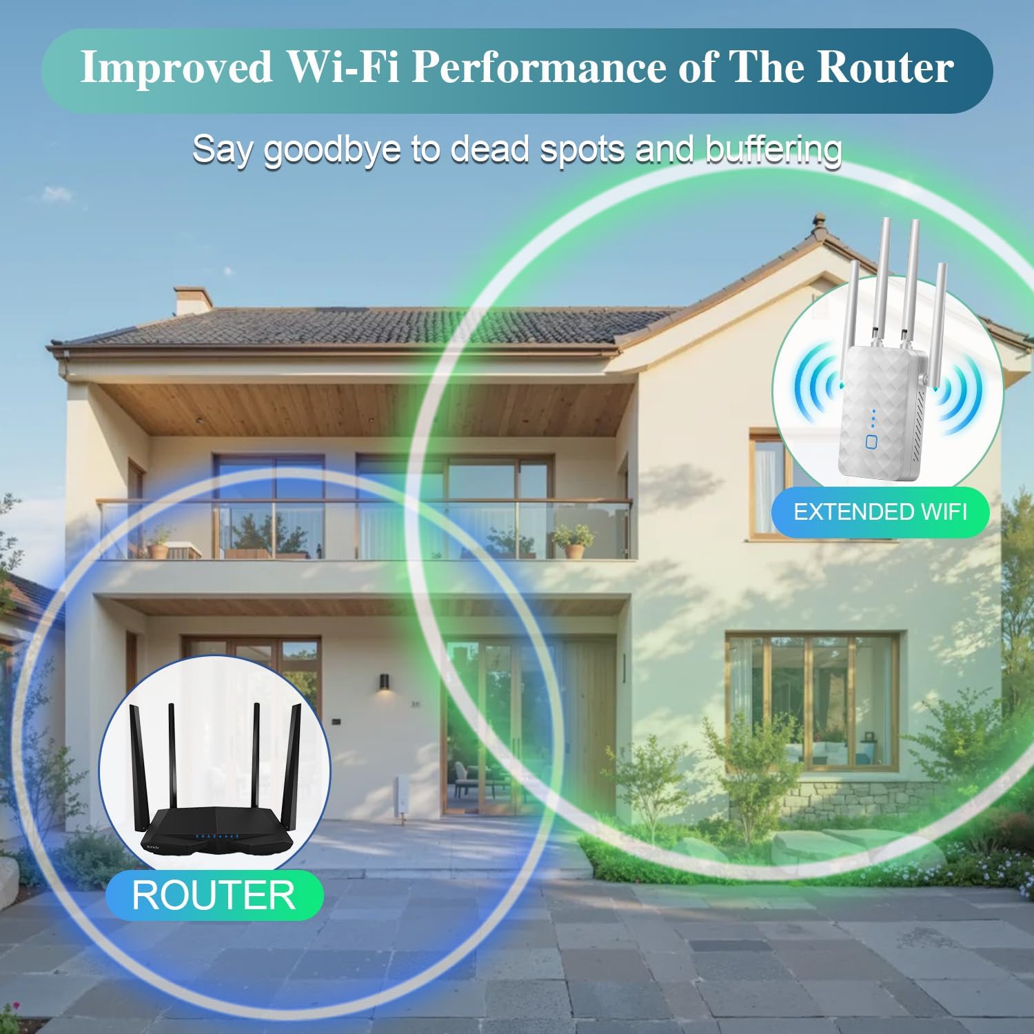 WiFi Extender Signal Booster for Home: Internet Repeater Range Covers Up to 9995 Sq.ft and 45+ Devices