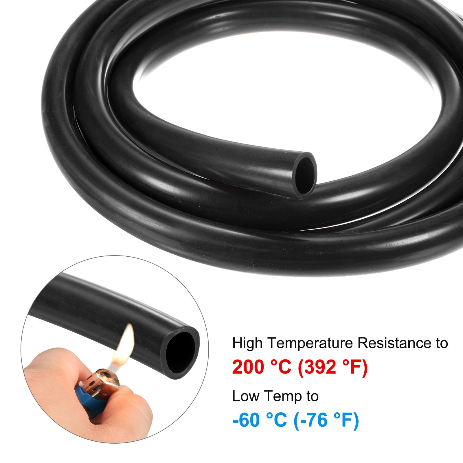M METERXITY Silikonschlauch, 3/4"(19mm) ID x 31/32"(25mm) OD Flexibler Schlauch, Silikon-Gummischlauch, 10ft Hochtemperatur-Wasserluftschlauch für Pumpe/Flüssigkeitstransfer/Brauen (Schwarz)