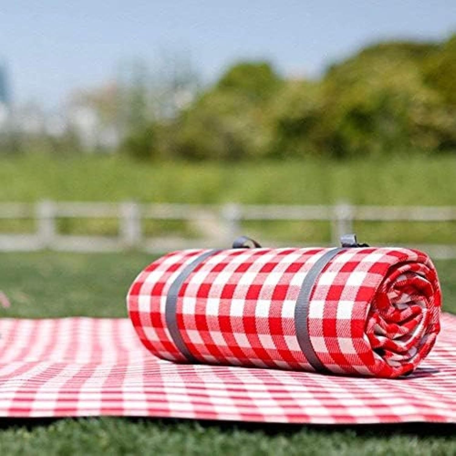 Coperta da Picnic All'aperto 200 X 200 Cm Tappetino da Picnic Impermeabile Tappetino per Insetti Stuoie per La Spiaggia Primaverile con Cinghie