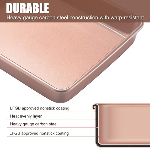 Miniatura 2 de Hoja de galletas de sartenes,Juego de 3 sartenes para hornear profundas,Juego de 3 bandejas para hornear profundas,Bandejas de hornear de 3 piezas