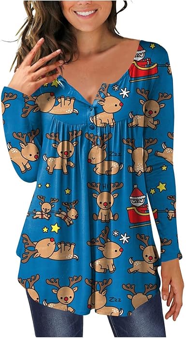 2021 Camiseta de Manga Larga para Mujer Moda Casual impresión Sudadera  Jerséis Camisa Otoño Invierno Cuello en V Primavera Blusa Tops tumblr  Cómodo Suelto Suéter Mujer Navidad Abrigo deportiva: Amazon.es: Ropa