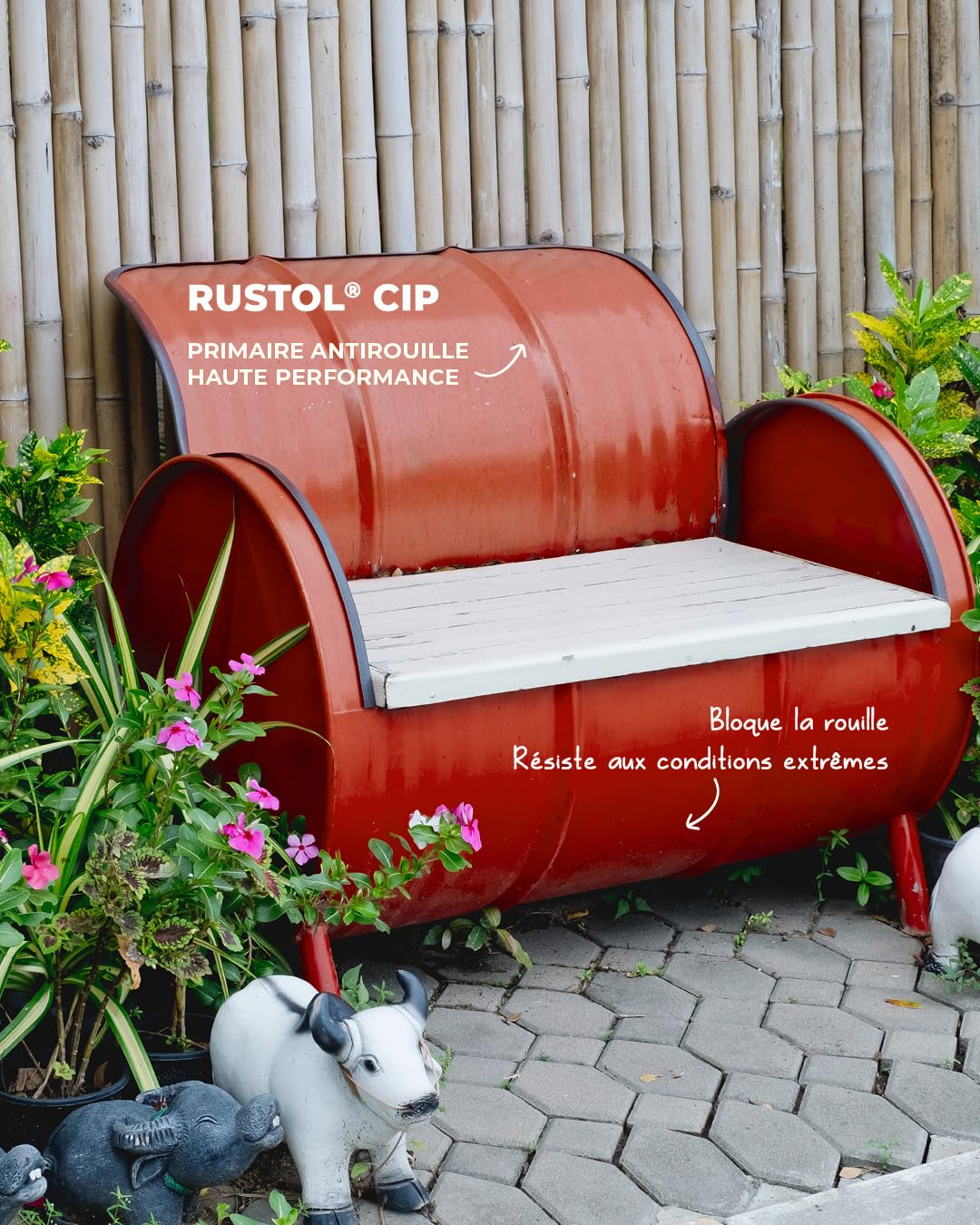 OWATROL - RUSTOL CIP - Primaire Antirouille Haute Résistance - Brun-Rouge - 0.75L