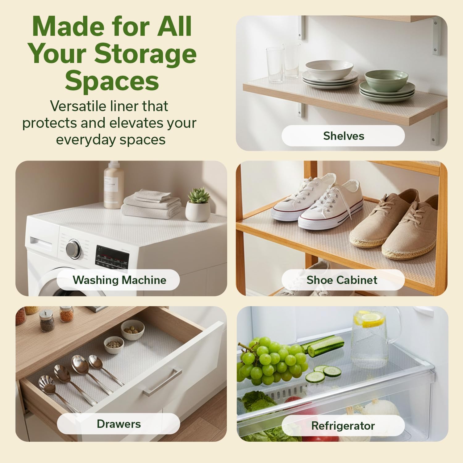 EVALAND Shelf Liners for Kitchen Cabinets Non-Adhesive 17.7" x 33 FT Clear Drawer Liner Non Slip, Washable Cabinet Liner, Waterproof Shelf Liners for Cabinets, Refrigerator Bathroom Pantry - Thickened