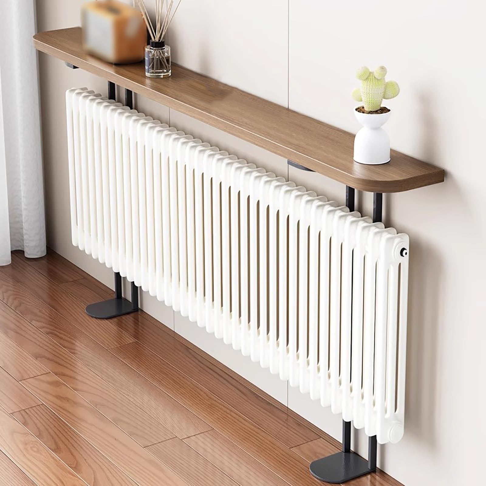 Estante superior de radiador de 220 libras mesa de madera alargada