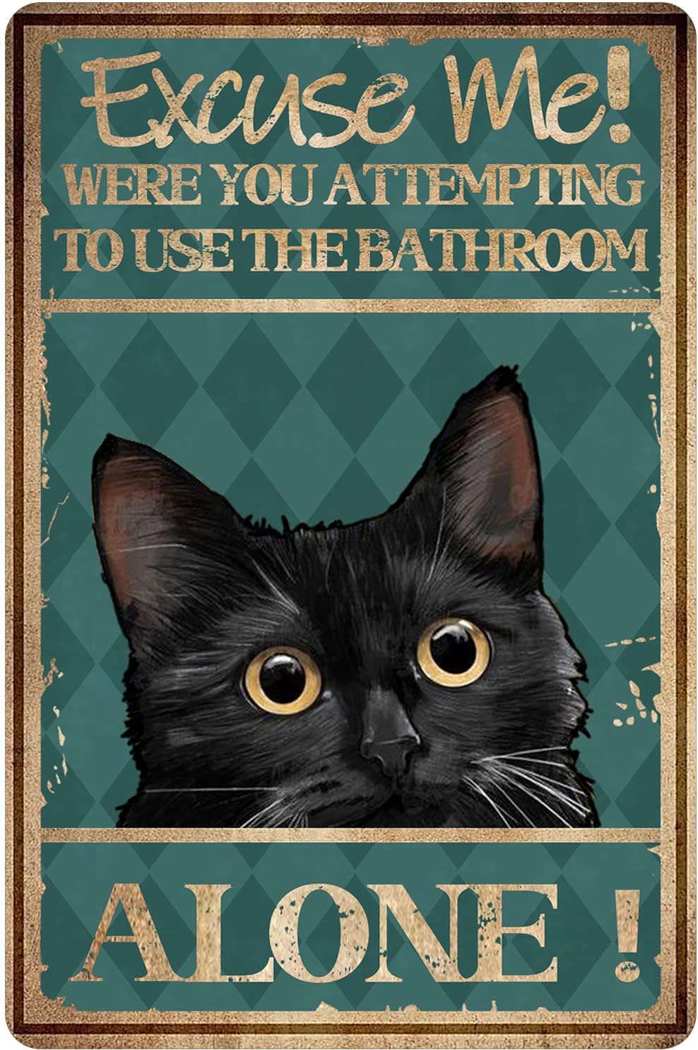 CCPARTON Cat Bathroom Wall Art & Decor Funny Bathroom