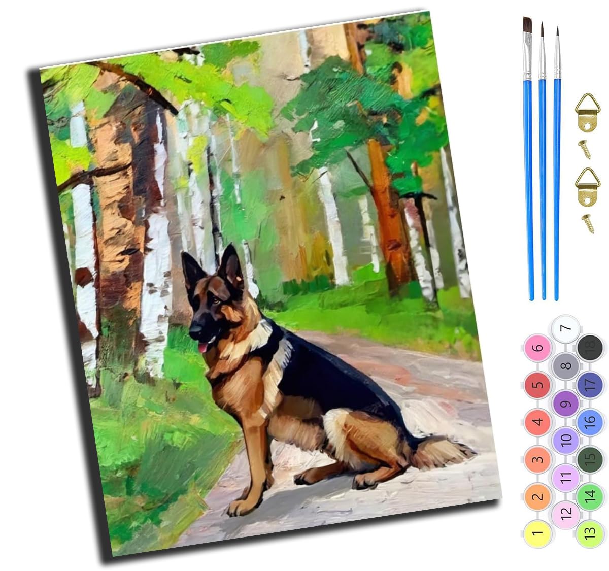 XIAOYOUQIAN Dog with Nature German Shepherd,DIY Painting by Numbers Kits for Kids Adults Beginner,40X50Cm，Oil Painting for Home Wall Decoration Hand Painted Gifts,-Frameless