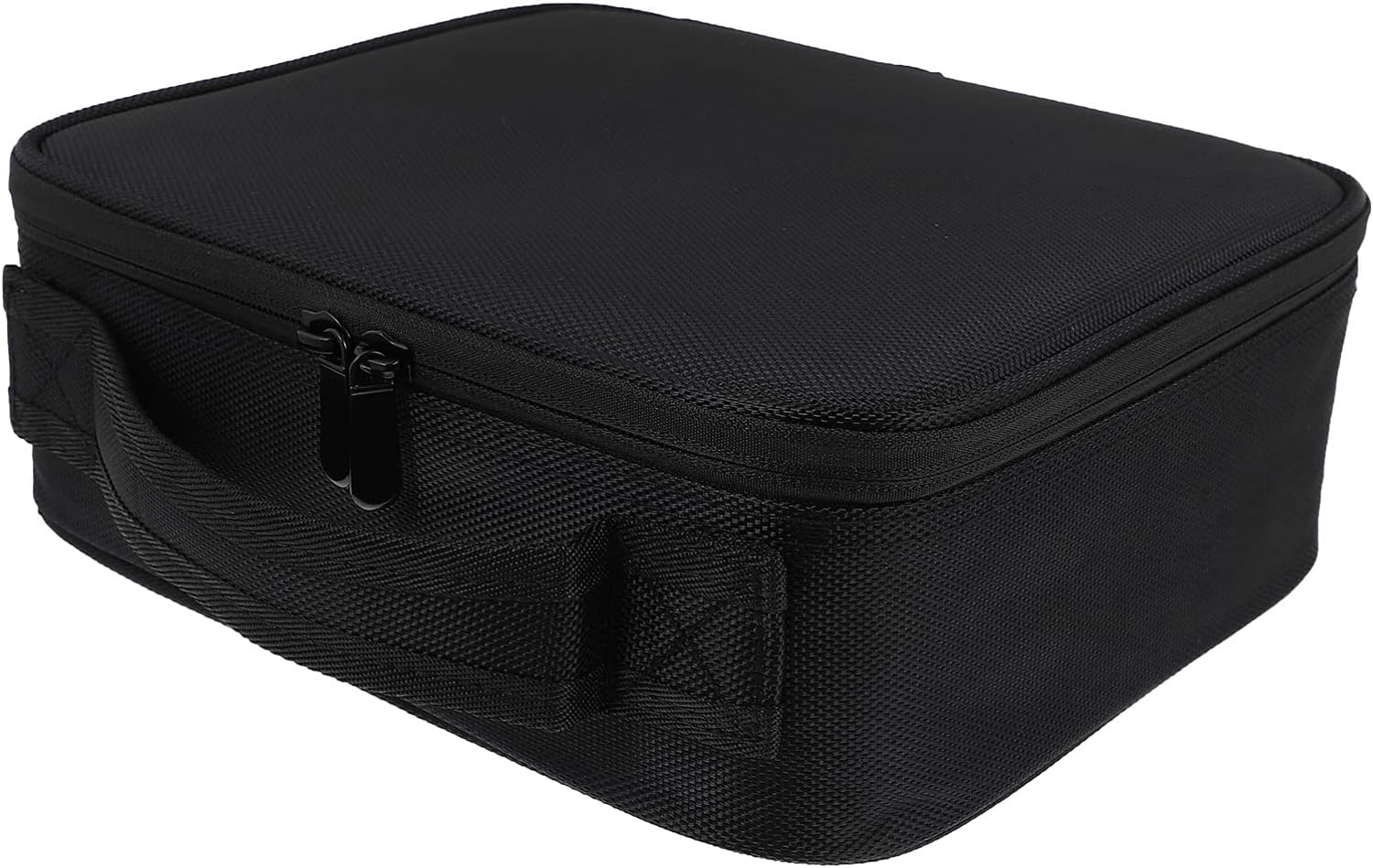 Black Makeup Tool Case with Handle, Oxford Cloth and PU Leather