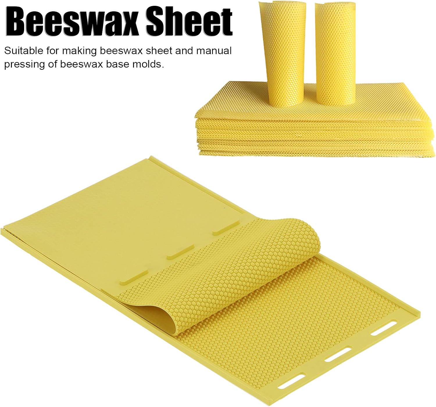 Silicone Beeswax Mold, Flexible Beeswax Foundation 2 Sheets Press Embosser Machine Bee Keeping Supplies Nest Box Nest Foundation Making Mold Beeswax Sheets Honeycomb Sheets Making Mold silicone