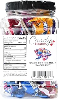 Blow Pop - Individually Wrapped 24 Count - Reusable 44oz Jar (Bursting Berry)