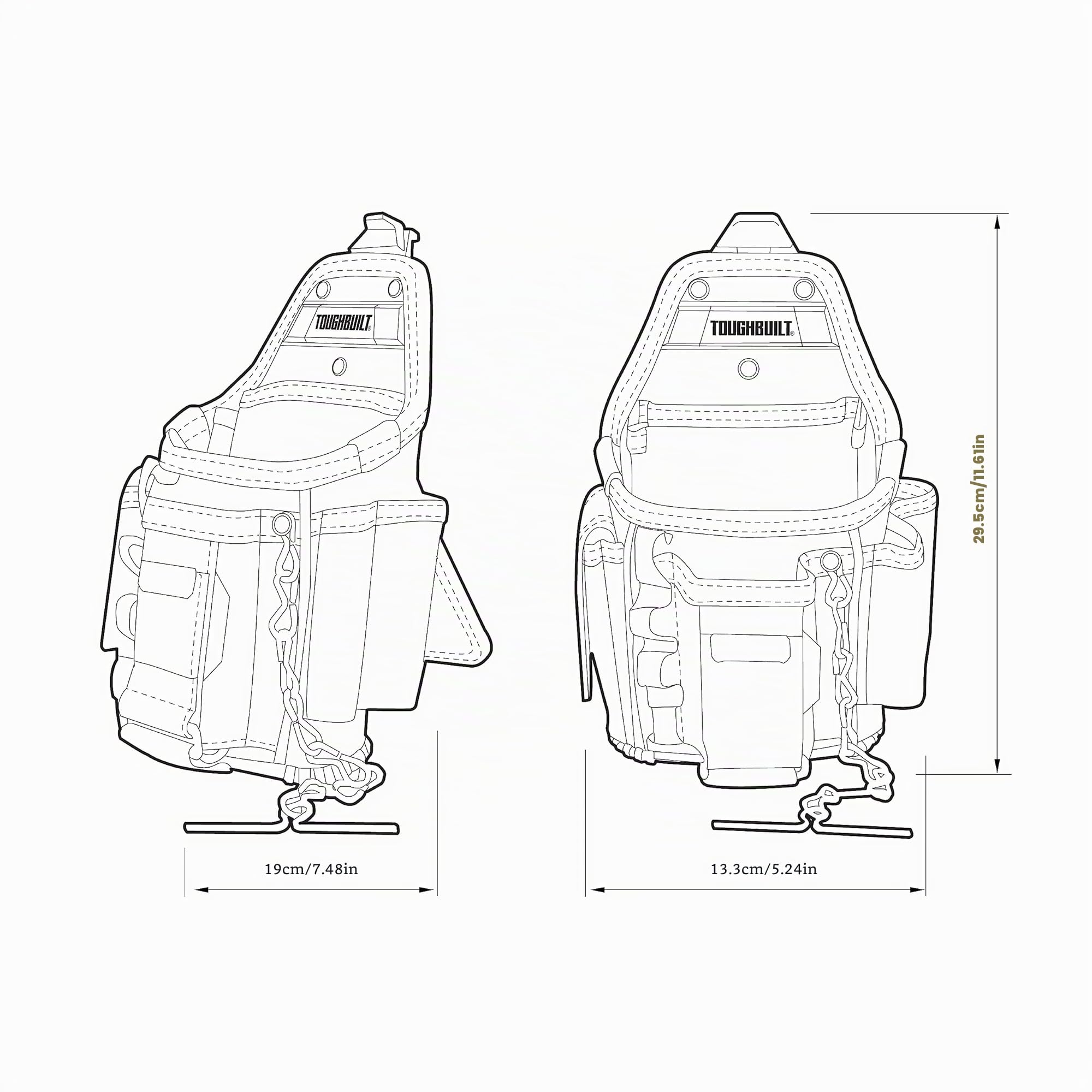 ToughBuilt TOU-CT-34 Kleine Elektrikertasche Schwarz S