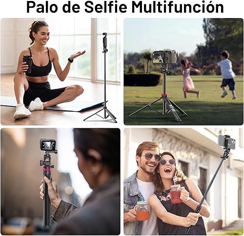 Miniatura 7 de ULANZI MT-89 Trípode extensible de aluminio, soporte de luz ajustable portátil de 82", con tornillo de 1/4" de liberación rápida, trípode