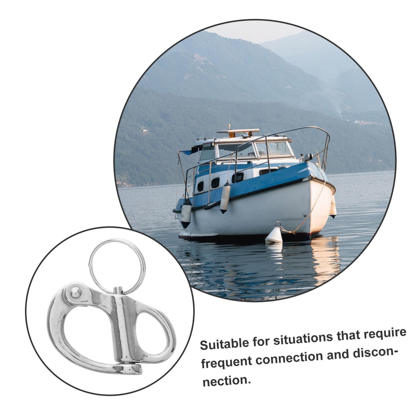 Toyvian 2pièces Mousqueton à Vis INOX Pivotant Marine Manille à Goupille pour Voilier Gréement De Déverrouillage Rapide