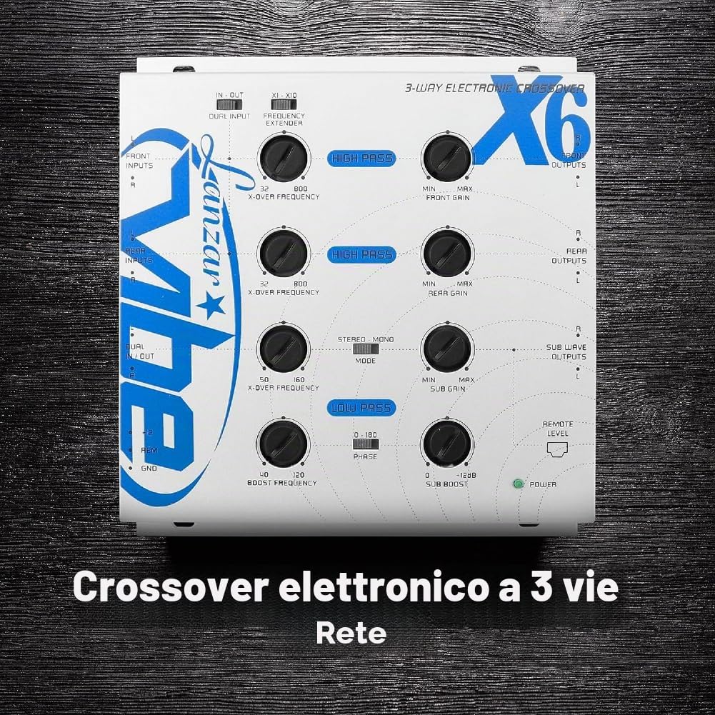 LANZAR VIBEX6 crossover elettronico a 3 vie equalizzatore per auto car spl sql LANZAR VIBEX6 crossover elettronico a 3 vie equalizzatore per auto car spl sql