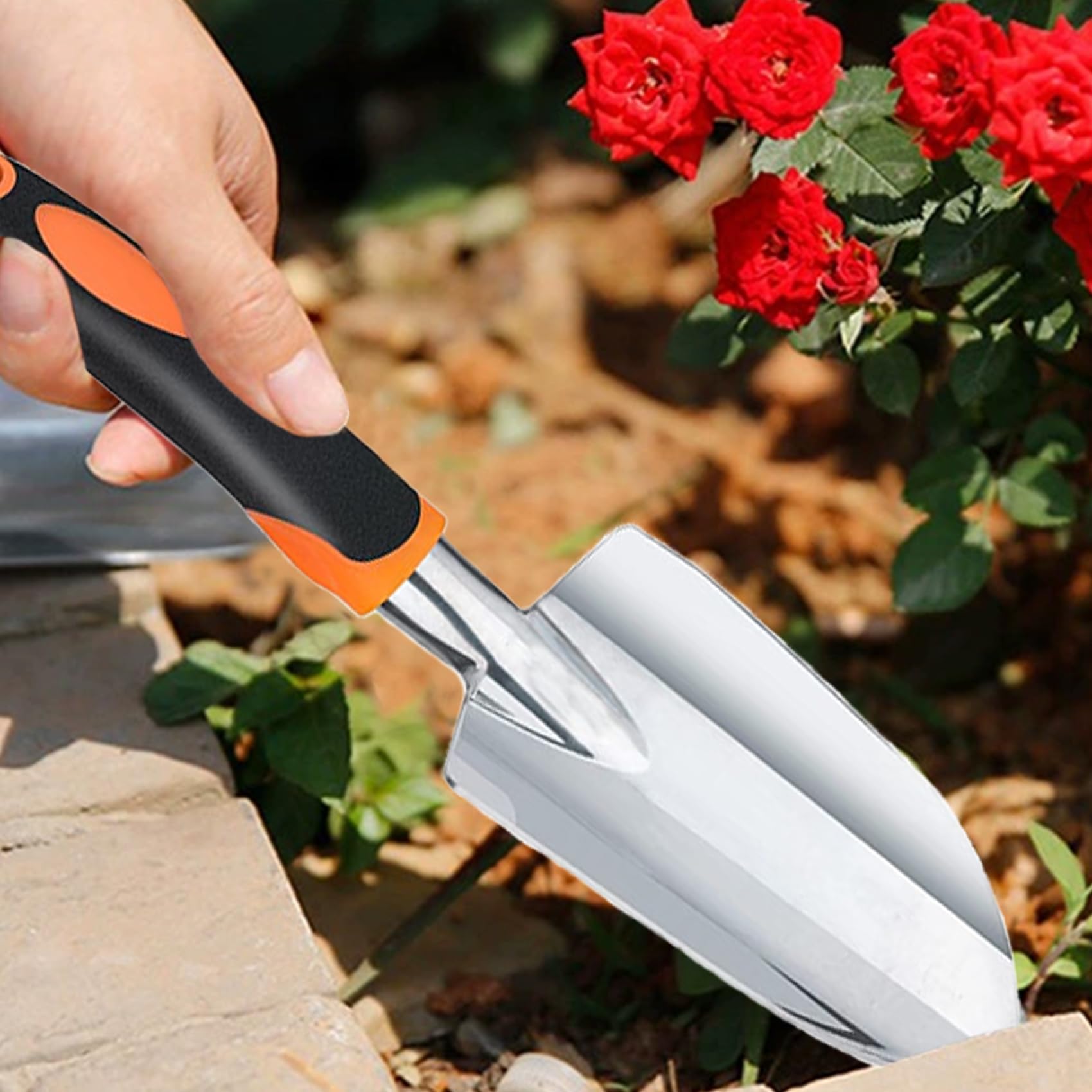 Garden Shovel Garden Hand Trowel, Heavy Duty Gardening Hand Tools with Ergonomic Handle - Image 4