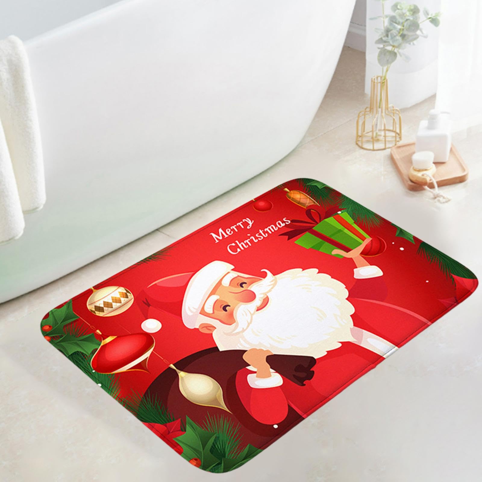 Milageto Felpudo navideño, Bonito Felpudo Decorativo para Puerta de Entrada, para el Invierno, para el hogar, la Sala de Estar y el Interior