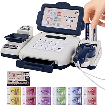 Toy Cash Register | Scanner Complete Math Learning Shopping Playset,Play Calculator Cash Register Toy | for Preschool Girls Boys Children Prechoolers Daughter Son