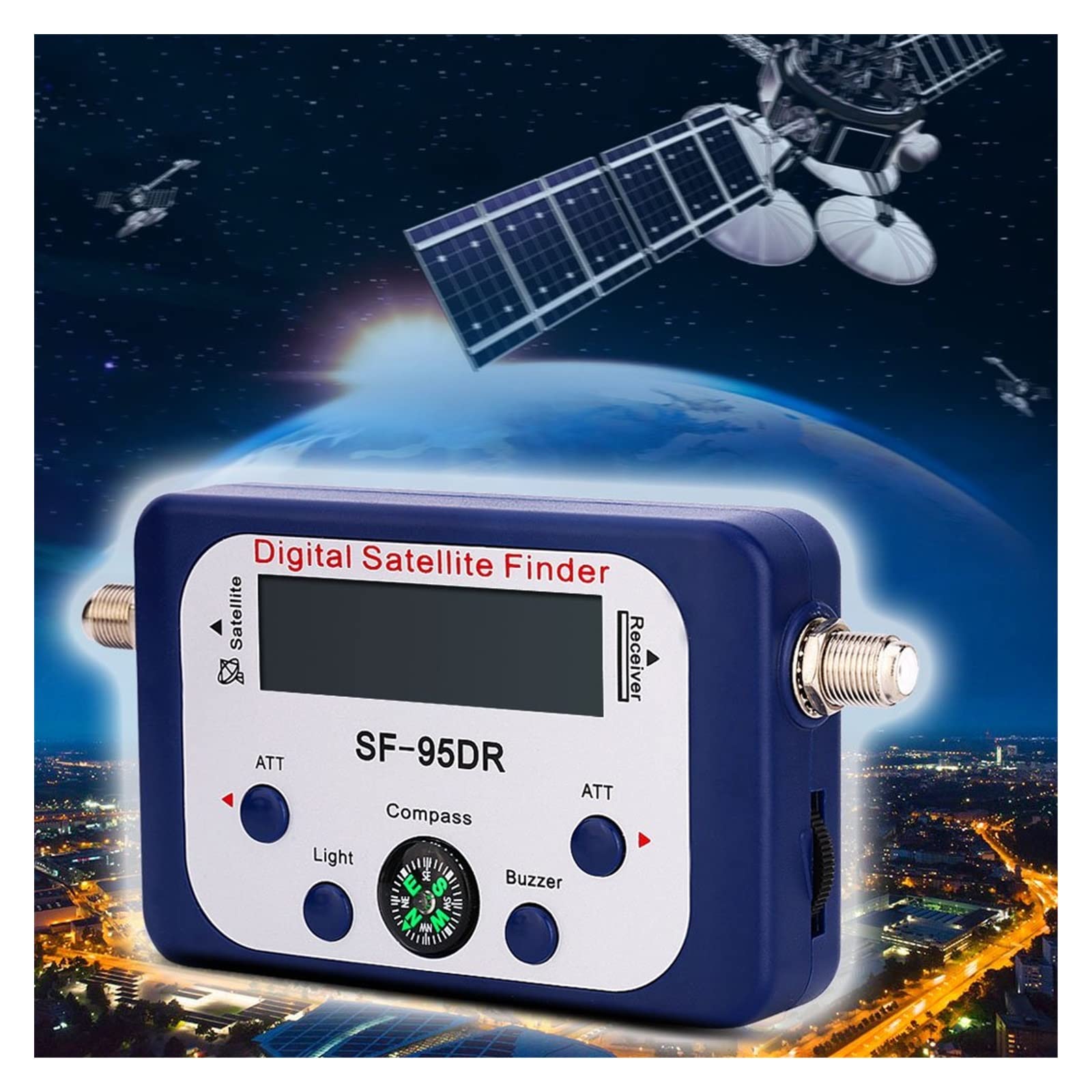 Rilevatore di segnale satellitare, Ricerca del segnale TV con visualizzazione digitale cercatore satellitare for DVB -S DVB-S2 puntatore della bussola