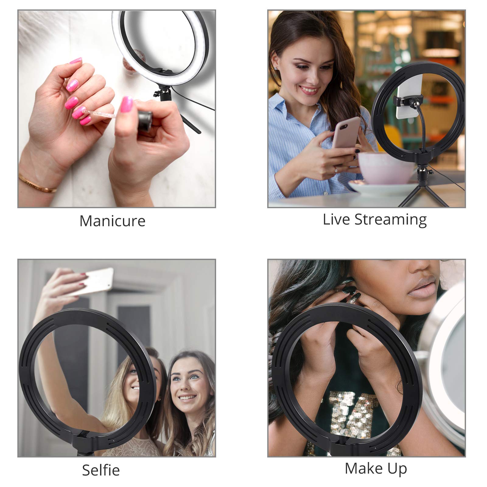 PROZOR Anneau Lneux LED Selfie Avec Trépied, LED Ring Light