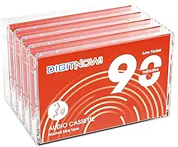 Fitas cassete de áudio em branco – Cassetes normais de viés UR baixo ruído, alta saída, tempo de gravação de 90 minutos, adequado para gravação diária de música de voz (pacote com 5)