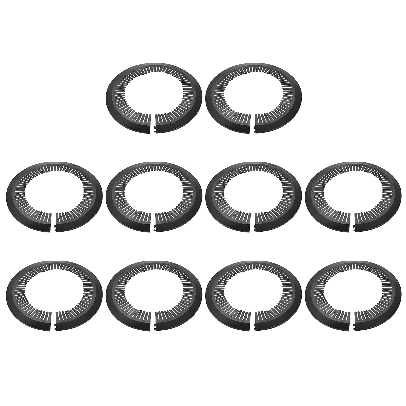 sourcing map 10pcs Flange Pipe Cover Decoration 6.61" to 8.62" (168-219mm) Plastic Clip-on Wall Hole Cover Under Sink Pipe Radiator Escutcheon Collar for Bathroom Kitchen Toilet, Black