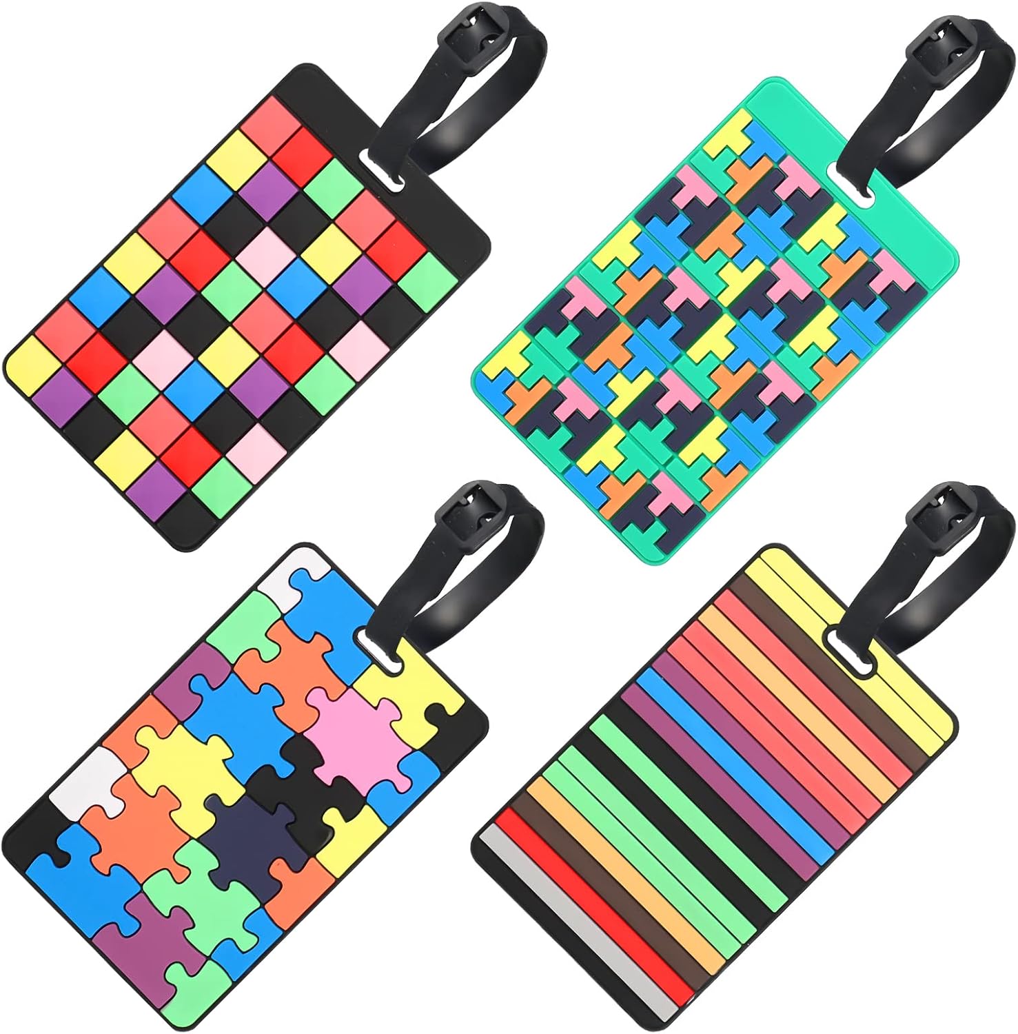 Dacitiery 4 Pcs Secure Luggage Tags Business Card Holder Travel ID Bag