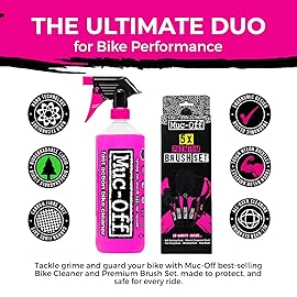Muc-Off Nano Tech Bike Cleaner 1L & 5x Premium Bike Brush Set | All-in-One Bike Cleaning Kit | Includes Soft Washing, Detailing, Claw, Wheel & Two Prong Brushes | Safe on Carbon Fibre & All Bikes