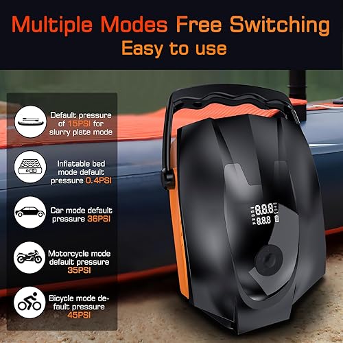 Miniatura 6 de 50PSI Paddle Board Pump Electric Portable, High Pressure Sup Pump - Dual Stage Inflation, Auto Shut Off and Deflate for Stand Up Paddle