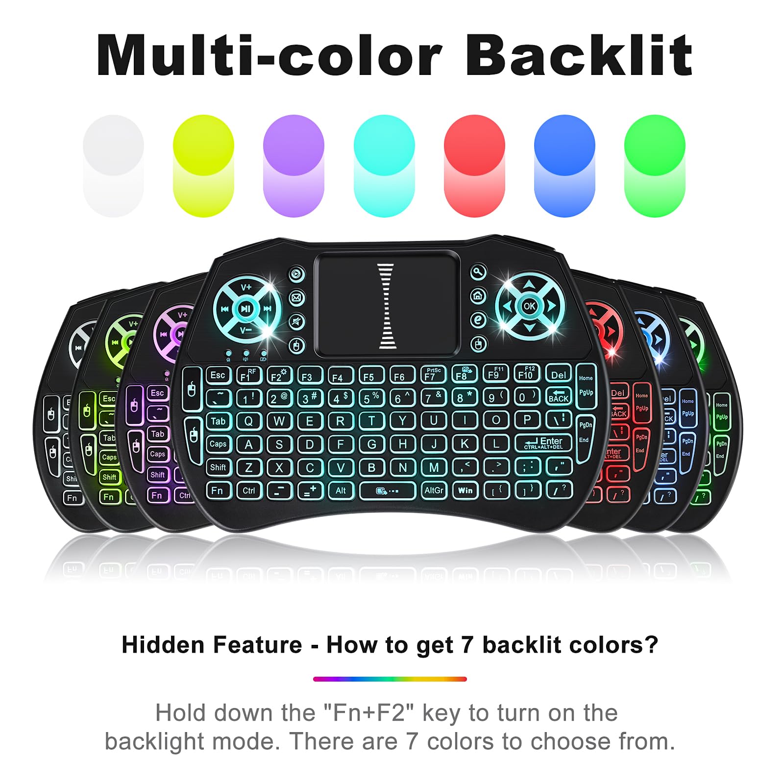Miritz Mini teclado Bluetooth com touchpad, mini teclado portátil