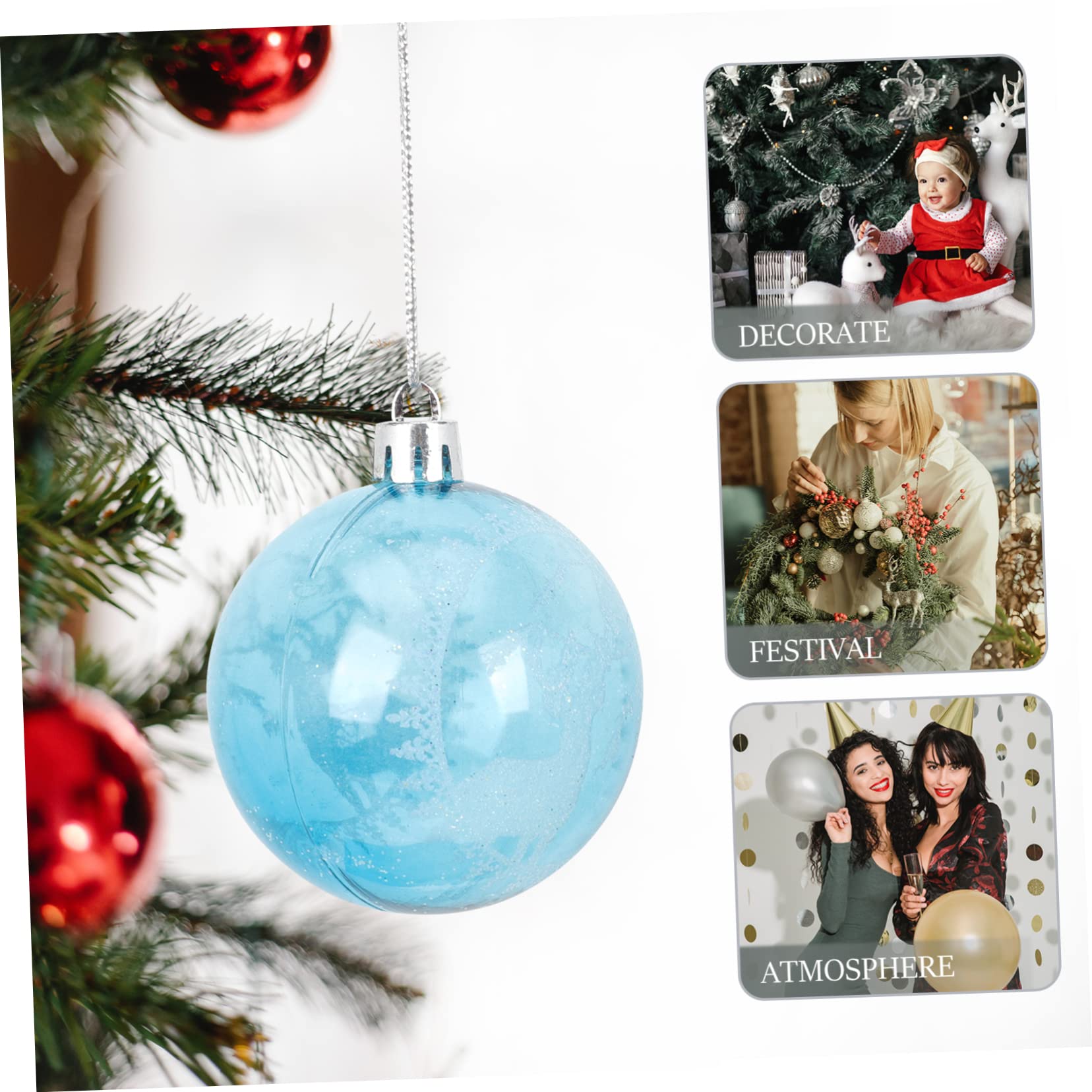 ABOOFAN 24piezas Adornos Colgantes De Navidad Bolas Decorativas Pintadas para Árbol Decoraciones Festivas para Bodas y Fiestas y Resistente