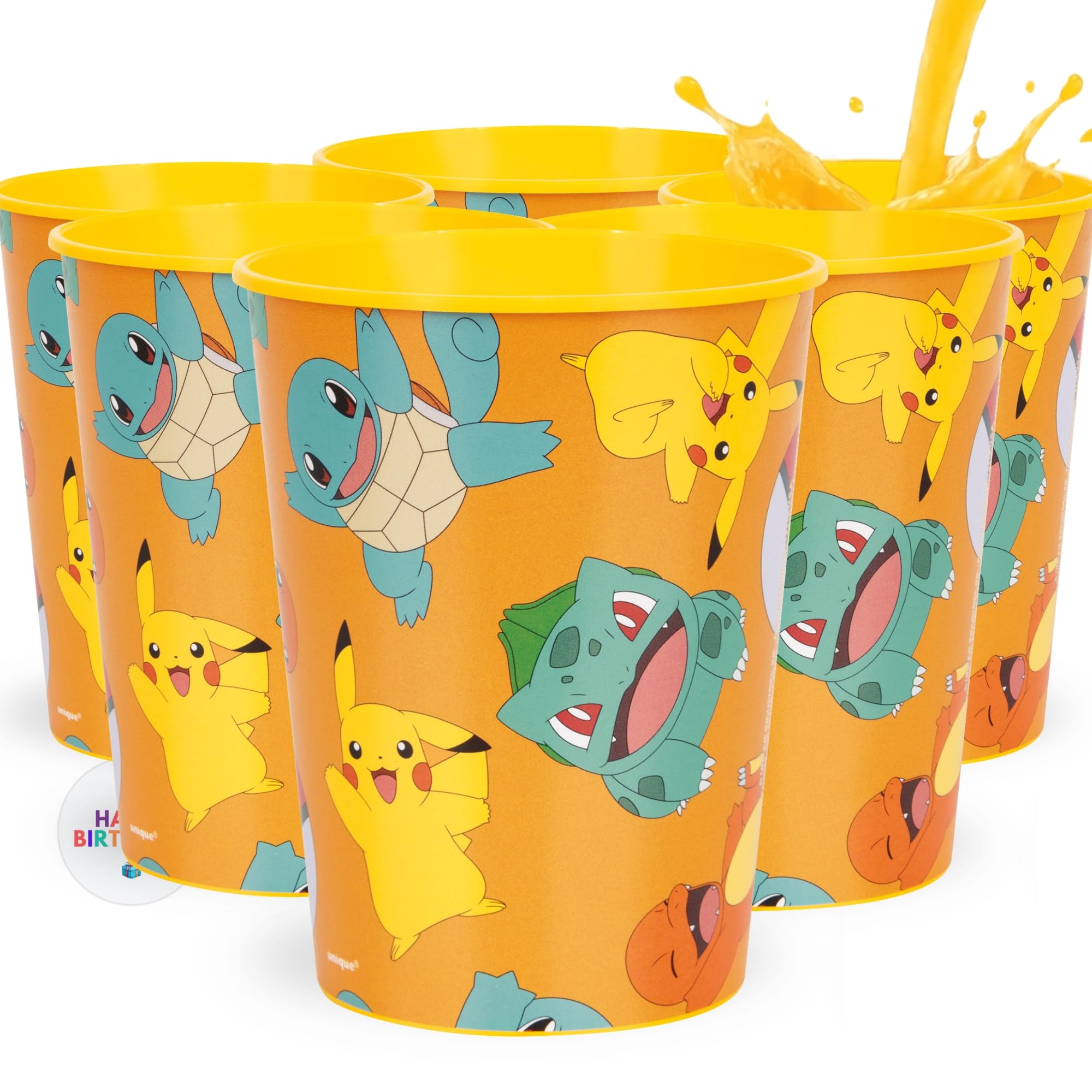 Gobelets Pokémon réutilisables de 473 ml pour anniversaire