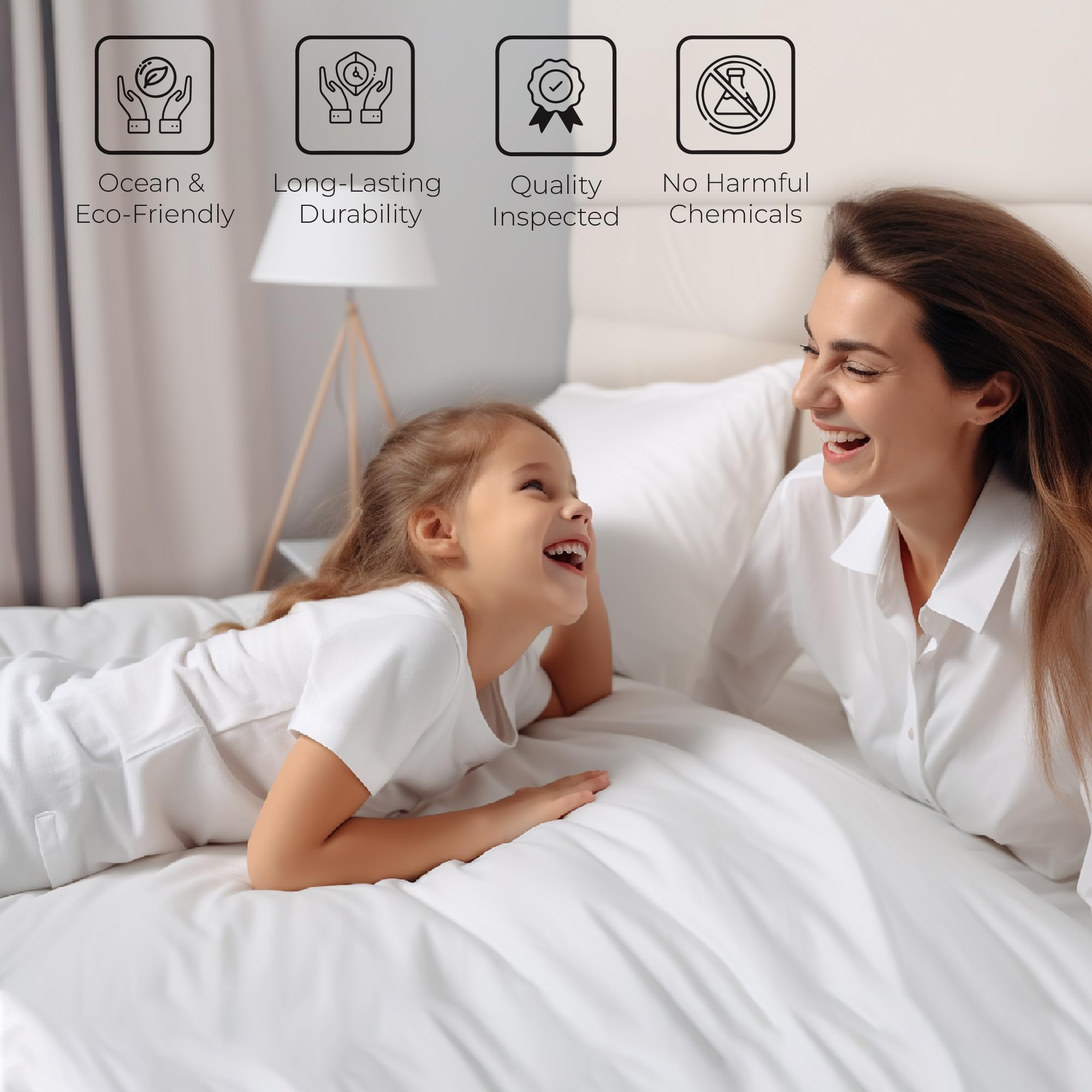 LINENWALAS Sábana bajera 100 % Tencel Lyocell, tamaño doble, 140 x 190 cm, bolsillo profundo de hasta 40 cm, sábana bajera suave y refrescante, calidad de hotel, hipoalergénica (blanco)