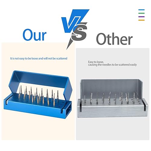 Miniatura 4 de 4 Pcs 30 Holes Dental Burs Holder Block Case Opening Box Dental Lab Aluminum Bur Case Organizer