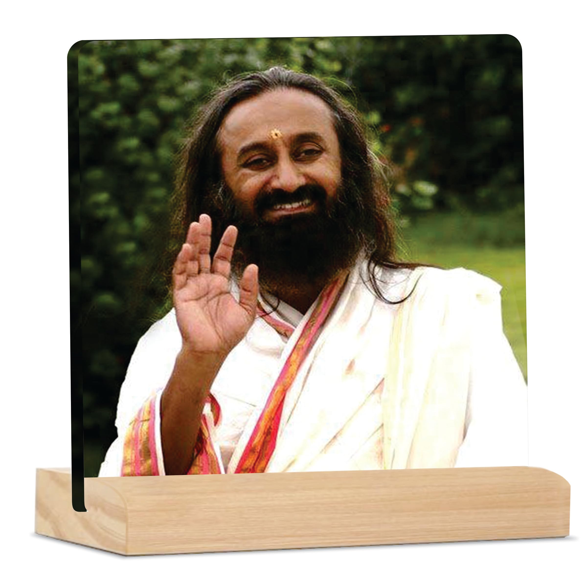 Giftplease Sri Sri Ravi Shankar ji Acrylic Tabletop Photo Frame with Wooden Stand | Desk Frame for Home & Office Décor | Spiritual & Inspirational Gift | Elegant Display Frame for Pictures GMP_71-image-39