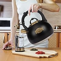 Vista 8 de Tetera para estufa, hervidor de agua de acero inoxidable de grado alimenticio, tetera para el hogar y la cocina, 3.1 cuartos de galón