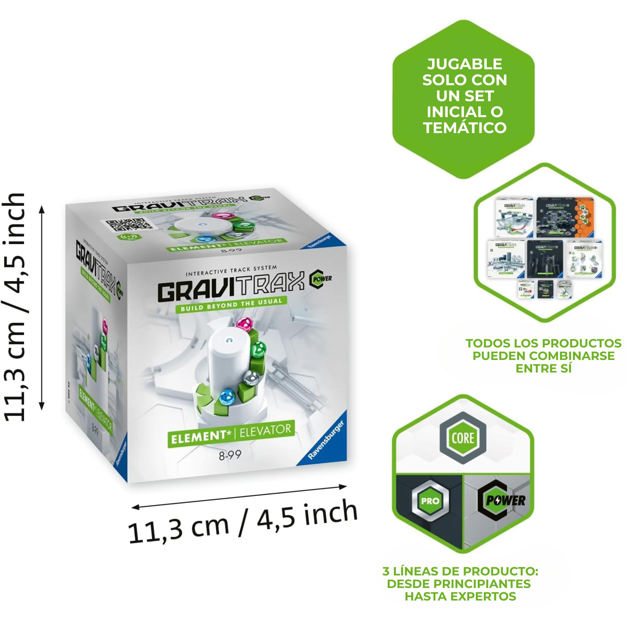 Ravensburger - Gravitrax Power Elevator | Circuito Canicas Con 1 Pieza | Rompecabezas Niños Con Canicas | Juegos Para Niños De 8 Años | Juegos Mesa Compatibles Con Todos Los Gravitrax