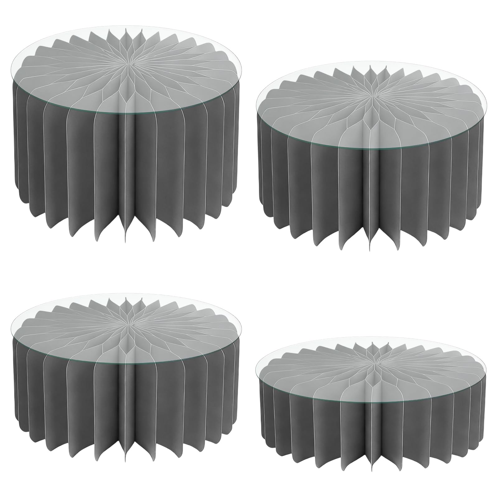 Of 4 Sustainable Foldable Dessert Stands Paper Materials for Tiered Sweet Displays in Gatherings Feature Four Size Wedding Stand