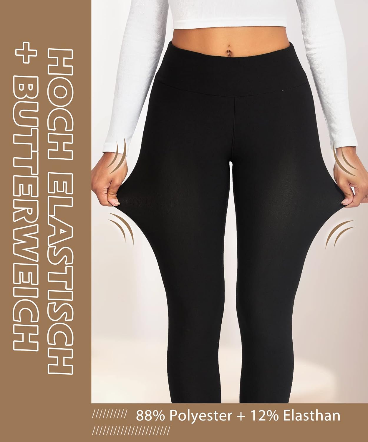 RIOJOY Thermoleggins für Damen Gefütterte Leggings Mit Teddy Fleece Winter Warme Leggings Hose für Alltag - Image 5