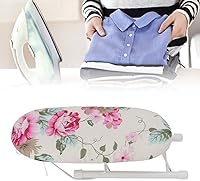 Vista 5 de CHICIRIS Tabla de planchar de mesa, mini tabla de planchar portátil, pequeña tabla de planchar plegable para el hogar (flor de peonía)