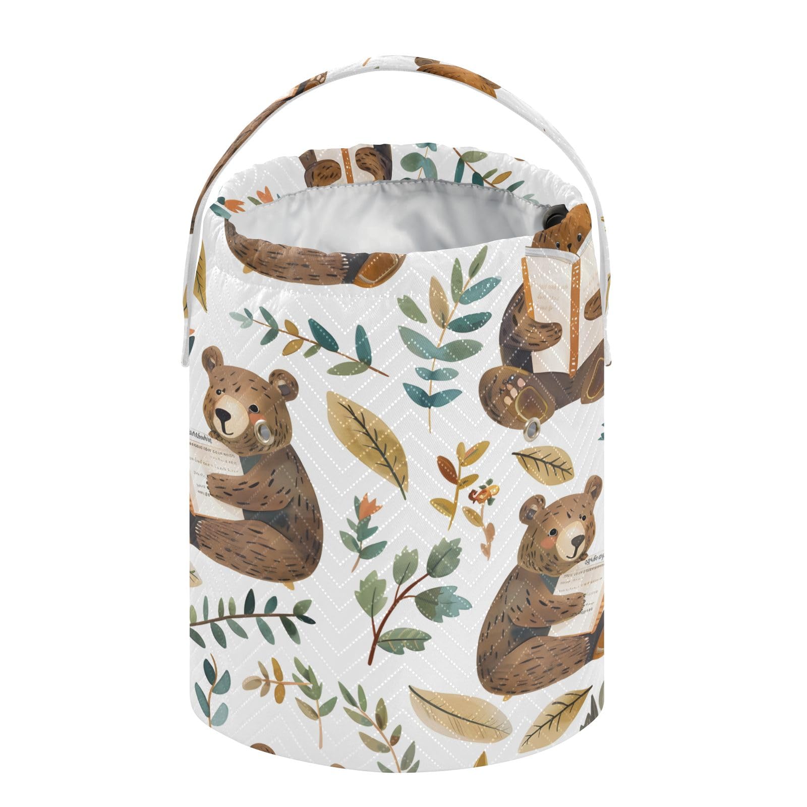 Yarn Storage Bag Small Crochet Bag Knitting Bag Organizer Bears Reading Yarn Bags for Crocheting Basket