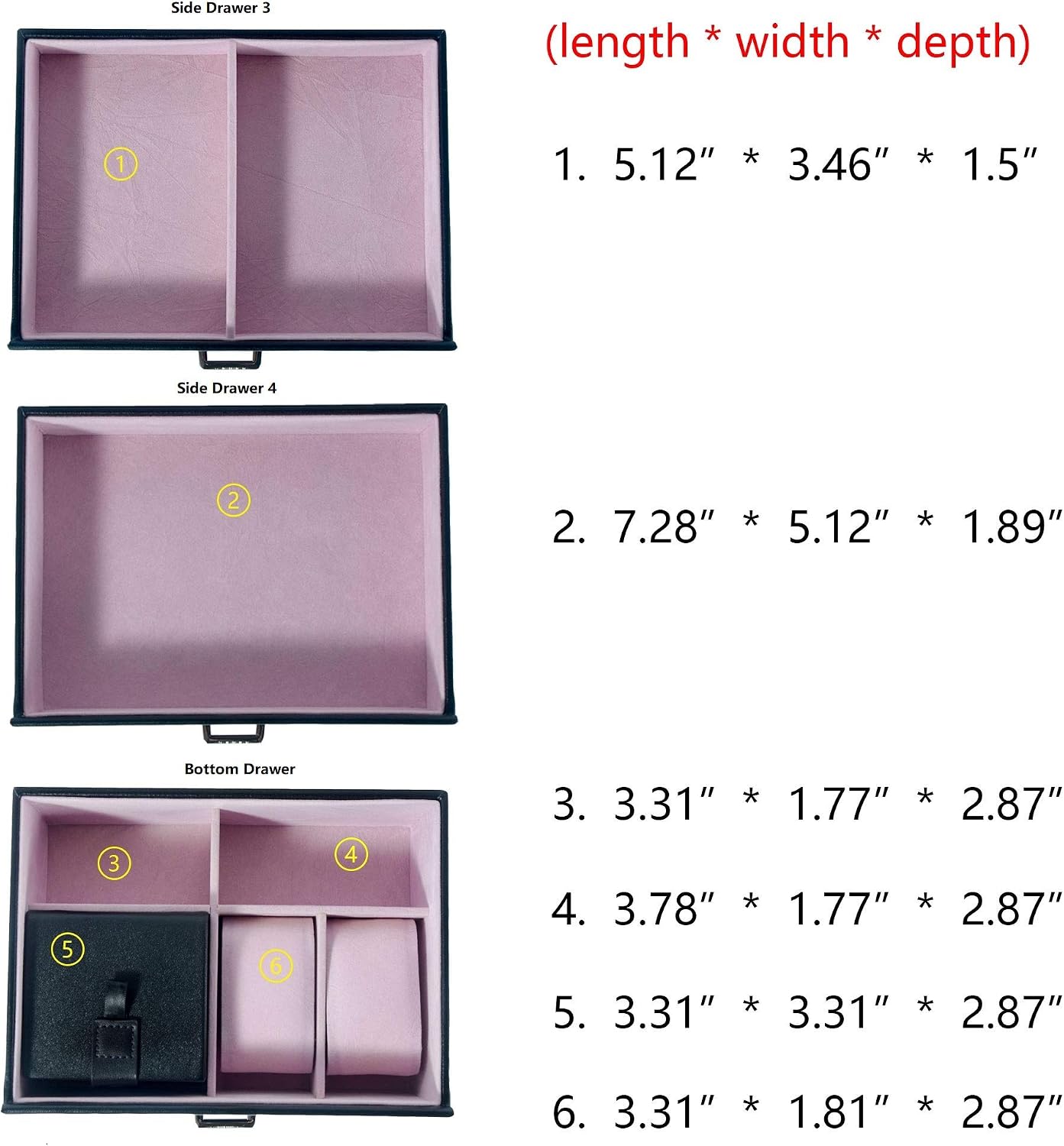 Kendal Large Jewelry Boxes for Women, 6 Layer Black Elegant Leather Jewellery Holder Case Storage Organizer Box with Lock for Necklace Earring Ring Bracelets, Big Jewelry Box Gift for Women