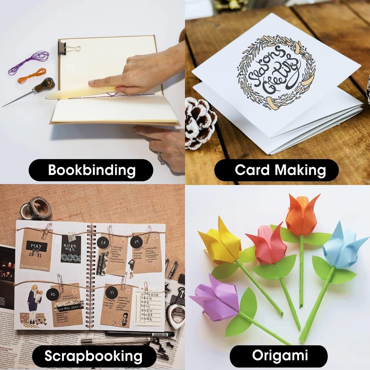 DEEDYGO 2 PCS Genuine Bone Folder Scoring Folding Creasing Origami Paper Creaser Crafting Scrapbooking Tool for DIY Handmade Leather Burnishing Bookbinding Cards and Paper Crafts (100% Cattle Bone) : Office Products