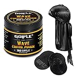 Natural Wave Pomade for Men Strong Hold, Easy Wash 360 Wave Training Hair Cream, Waves Grease for Men Promotes Layered Waves, Moisture, Control & Shine (Wave Pomade+Wave Brushes*2+ Silky Durag)