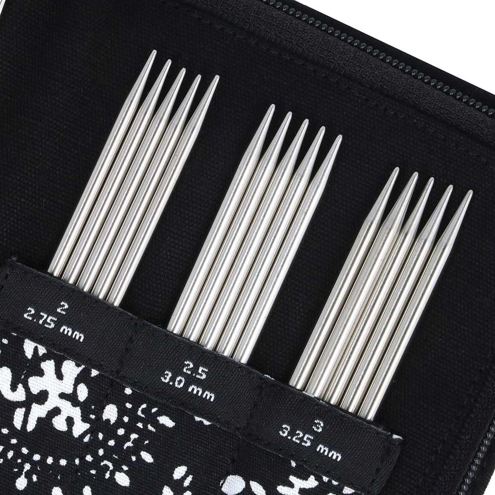 ChiaoGoo Nadelspiel Set 15 cm Edelstahl Strumpfstricknadeln 2,00-3,25 mm