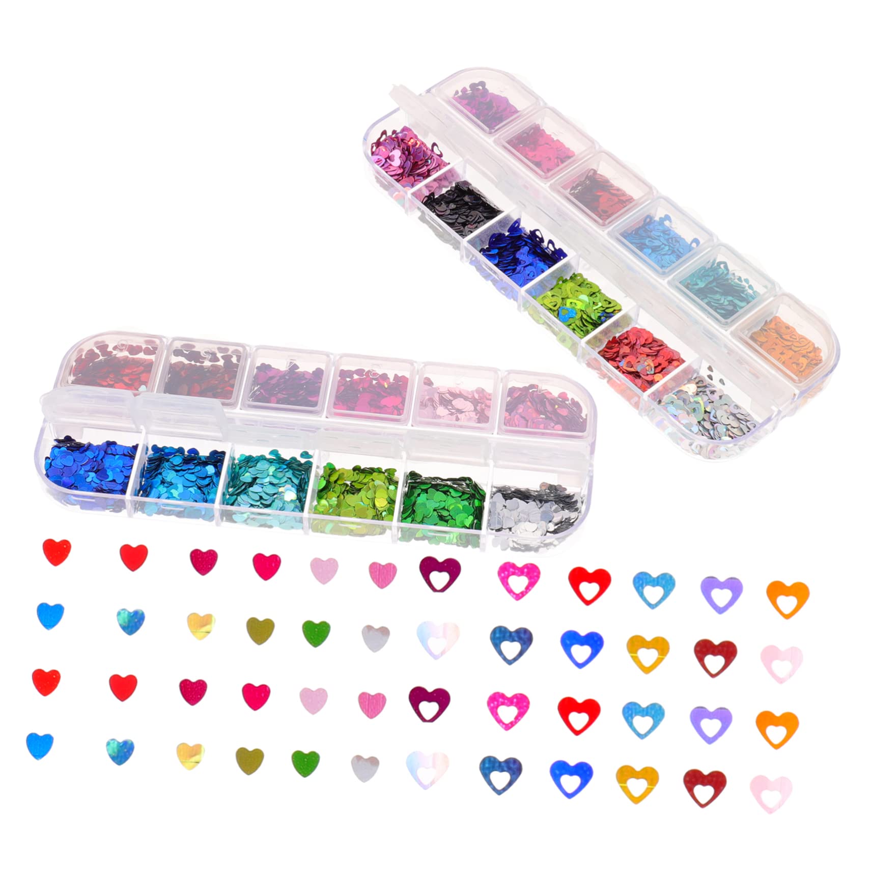 Beaupretty Lot De 4 Paillettes Pour En Forme De Cœur Accessoires De Manucure Breloques Pour Paillettes Décoratives Paillettes De Maquillage Polyvalentes 2 Boîtes X 4