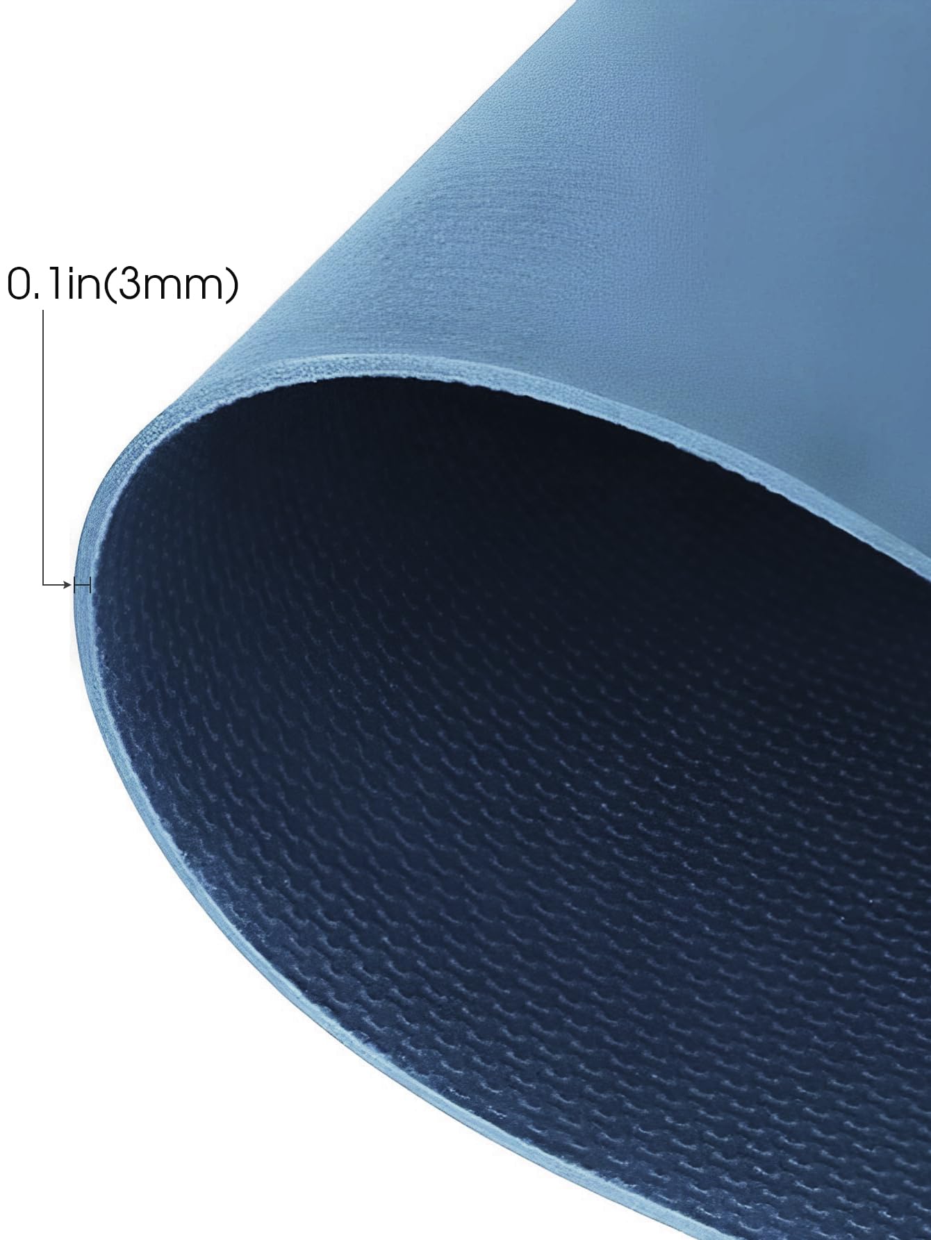 Classic Yoga Mat for Woman and Man LULUWA Non Slip Portable 3mm Thick EVA Exercise Gym Mat for Fitness Yoga Pilates Workout Outdoor Camping Travelling (Dark Blue) - Image 3